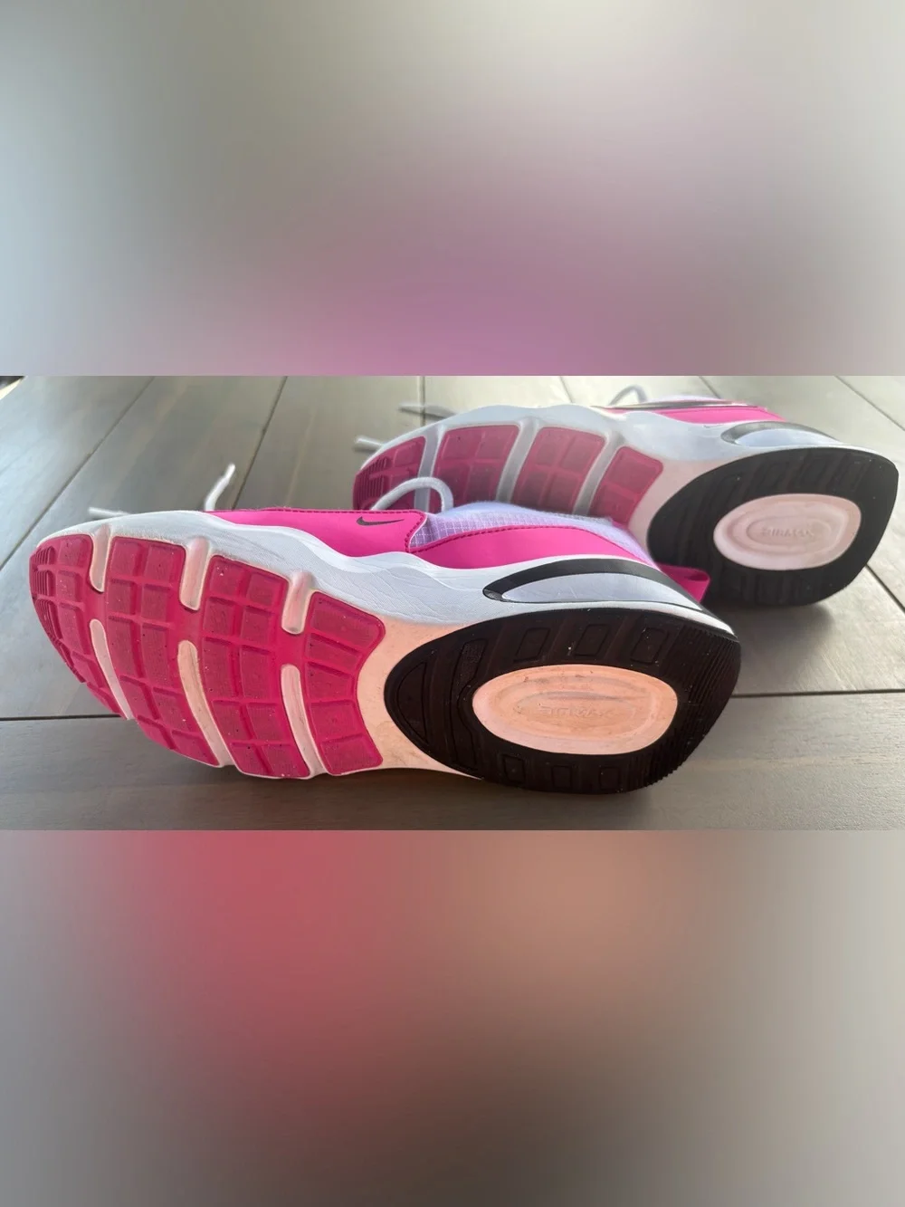 Nike White and Hot Pink Air Max Sneakers